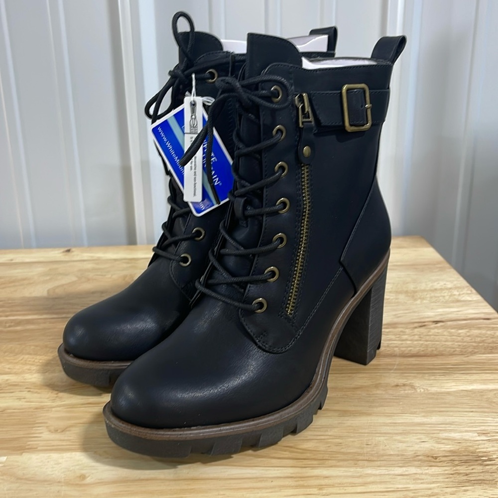 Black Lace-Up Ankle Boots